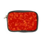 Orange Red Floral Print Coin Purse Front