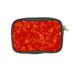 Orange Red Floral Print Coin Purse Back