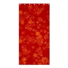 Orange Red Floral Print Shower Curtain 36  X 72  (stall)  by SpinnyChairDesigns