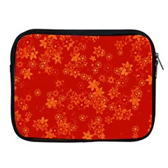 Orange Red Floral Print Apple Ipad 2/3/4 Zipper Cases by SpinnyChairDesigns