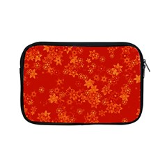 Orange Red Floral Print Apple Ipad Mini Zipper Cases by SpinnyChairDesigns