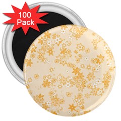 Yellow Flowers Floral Print 3  Magnets (100 Pack) by SpinnyChairDesigns