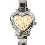 Yellow Flowers Floral Print Heart Italian Charm Watch Front