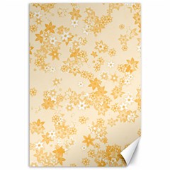 Yellow Flowers Floral Print Canvas 12  X 18  by SpinnyChairDesigns