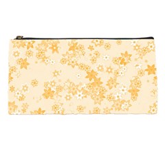 Yellow Flowers Floral Print Pencil Case by SpinnyChairDesigns