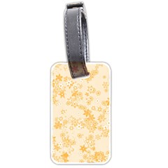 Yellow Flowers Floral Print Luggage Tag (two Sides) by SpinnyChairDesigns