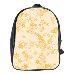 Yellow Flowers Floral Print School Bag (xl) by SpinnyChairDesigns