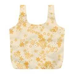 Yellow Flowers Floral Print Full Print Recycle Bag (l) by SpinnyChairDesigns