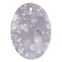 Pale Mauve White Flowers Ornament (oval) by SpinnyChairDesigns