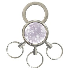 Pale Mauve White Flowers 3-ring Key Chain by SpinnyChairDesigns