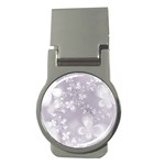 Pale Mauve White Flowers Money Clips (Round)  Front