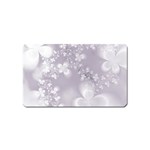 Pale Mauve White Flowers Magnet (Name Card) Front