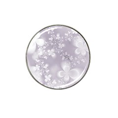 Pale Mauve White Flowers Hat Clip Ball Marker by SpinnyChairDesigns