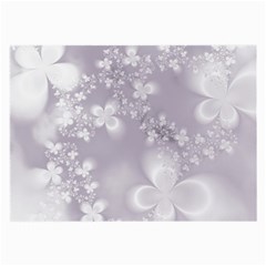 Pale Mauve White Flowers Large Glasses Cloth (2 Sides) by SpinnyChairDesigns