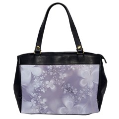 Pale Mauve White Flowers Oversize Office Handbag by SpinnyChairDesigns