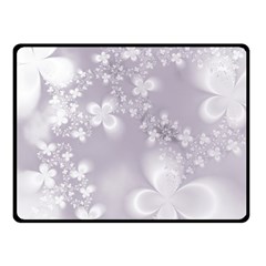 Pale Mauve White Flowers Fleece Blanket (small) by SpinnyChairDesigns