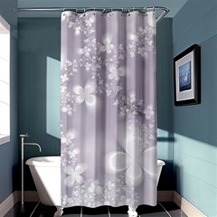 Pale Mauve White Flowers Shower Curtain 36  X 72  (stall)  by SpinnyChairDesigns