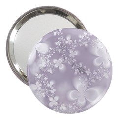 Pale Mauve White Flowers 3  Handbag Mirrors by SpinnyChairDesigns