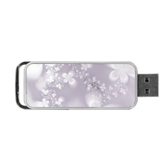 Pale Mauve White Flowers Portable Usb Flash (one Side) by SpinnyChairDesigns