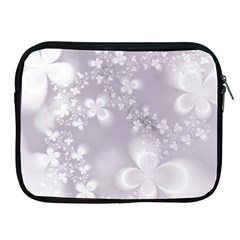 Pale Mauve White Flowers Apple Ipad 2/3/4 Zipper Cases by SpinnyChairDesigns