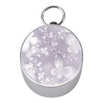 Pale Mauve White Flowers Mini Silver Compasses Front