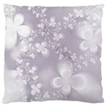 Pale Mauve White Flowers Large Flano Cushion Case (One Side) Front