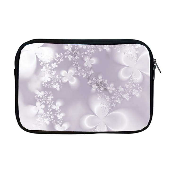 Pale Mauve White Flowers Apple MacBook Pro 17  Zipper Case