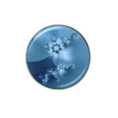 Steel Blue Flowers Hat Clip Ball Marker (10 Pack) by SpinnyChairDesigns