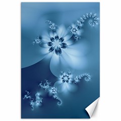 Steel Blue Flowers Canvas 20  X 30  by SpinnyChairDesigns