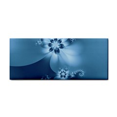 Steel Blue Flowers Hand Towel by SpinnyChairDesigns