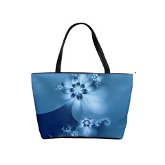 Steel Blue Flowers Classic Shoulder Handbag by SpinnyChairDesigns