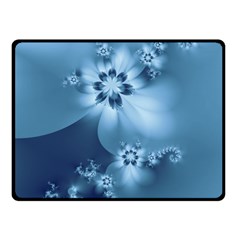 Steel Blue Flowers Fleece Blanket (small) by SpinnyChairDesigns