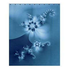 Steel Blue Flowers Shower Curtain 60  X 72  (medium)  by SpinnyChairDesigns