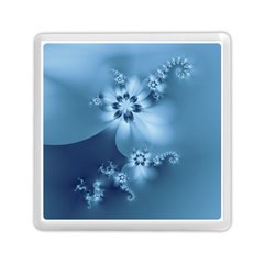 Steel Blue Flowers Memory Card Reader (square) by SpinnyChairDesigns