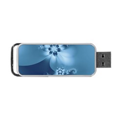 Steel Blue Flowers Portable Usb Flash (one Side) by SpinnyChairDesigns