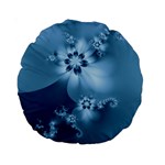 Steel Blue Flowers Standard 15  Premium Round Cushions Front