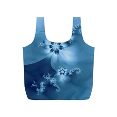 Steel Blue Flowers Full Print Recycle Bag (s) by SpinnyChairDesigns