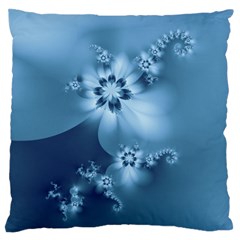 Steel Blue Flowers Standard Flano Cushion Case (one Side) by SpinnyChairDesigns