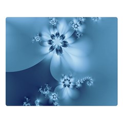 Steel Blue Flowers Double Sided Flano Blanket (large)  by SpinnyChairDesigns