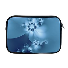 Steel Blue Flowers Apple Macbook Pro 17  Zipper Case by SpinnyChairDesigns