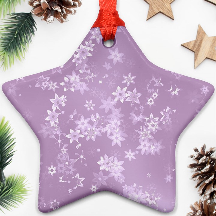 Lavender and White Flowers Ornament (Star)