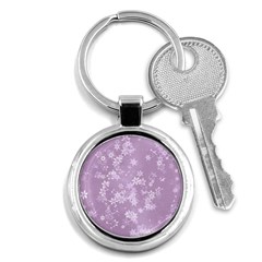 Lavender And White Flowers Key Chain (round) by SpinnyChairDesigns