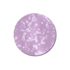 Lavender And White Flowers Magnet 3  (round) by SpinnyChairDesigns