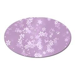 Lavender And White Flowers Oval Magnet by SpinnyChairDesigns