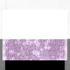 Lavender And White Flowers Rectangular Jigsaw Puzzl by SpinnyChairDesigns