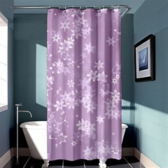 Lavender And White Flowers Shower Curtain 36  X 72  (stall)  by SpinnyChairDesigns