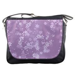 Lavender And White Flowers Messenger Bag by SpinnyChairDesigns