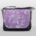 Lavender and White Flowers Messenger Bag Front