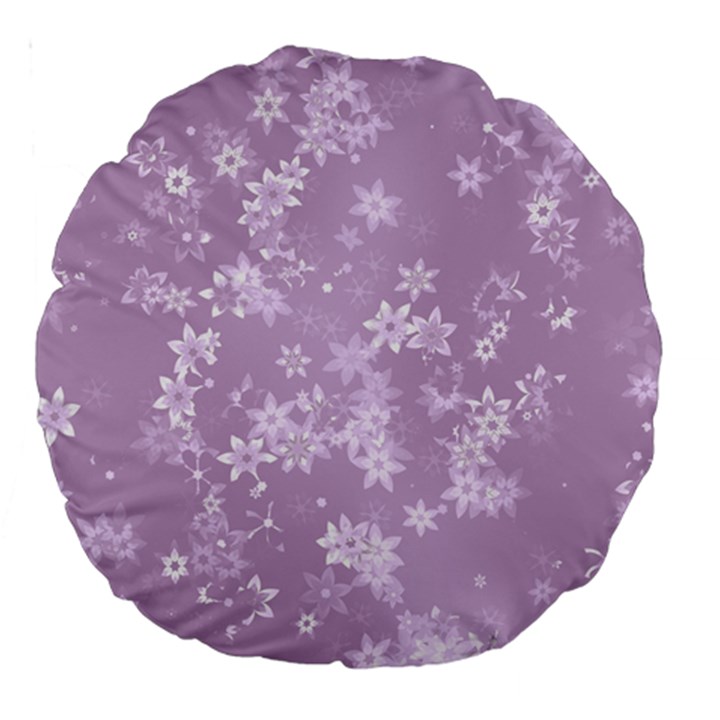 Lavender and White Flowers Large 18  Premium Round Cushions