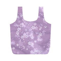 Lavender And White Flowers Full Print Recycle Bag (m) by SpinnyChairDesigns